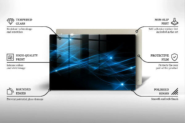 Skleněná deska do kuchyně Abstraktní modrý kouř