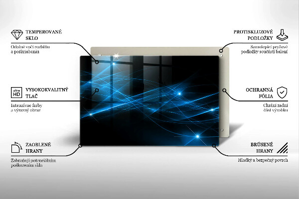 Skleněná deska do kuchyně Abstraktní modrý kouř