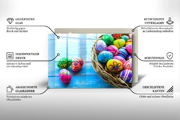 Krájecí prkénko skleněné Velikonoční vajíčka velikonoční vajíčka