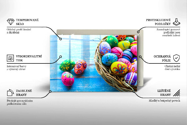 Krájecí prkénko skleněné Velikonoční vajíčka velikonoční vajíčka