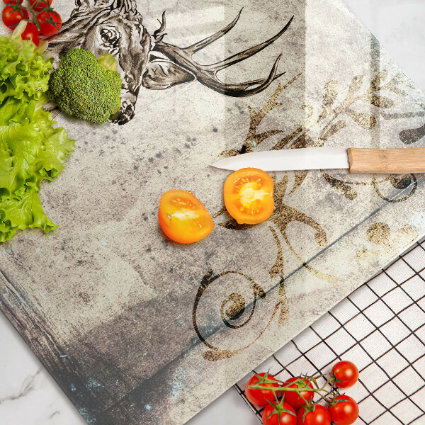 Skleněná deska do kuchyně Ilustrace zvířat jelenů