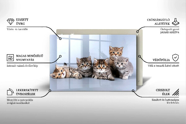 Skleněná deska do kuchyně Sladká koťátka