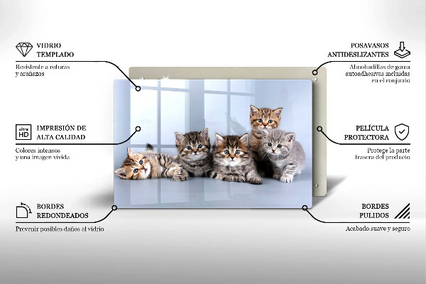 Skleněná deska do kuchyně Sladká koťátka