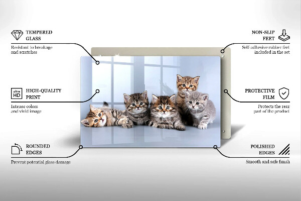 Skleněná deska do kuchyně Sladká koťátka