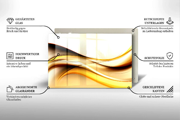 Skleněná deska do kuchyně Abstraktní kouřové čáry