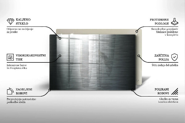 Skleněná deska do kuchyně Kovová textura