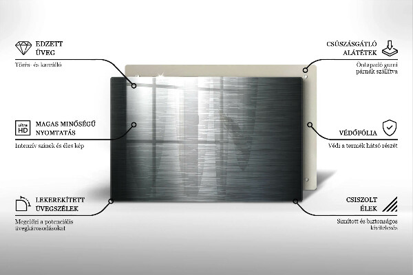 Skleněná deska do kuchyně Kovová textura