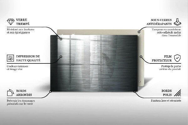 Skleněná deska do kuchyně Kovová textura