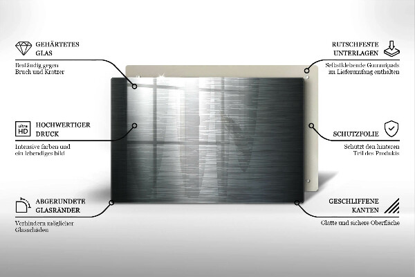 Skleněná deska do kuchyně Kovová textura