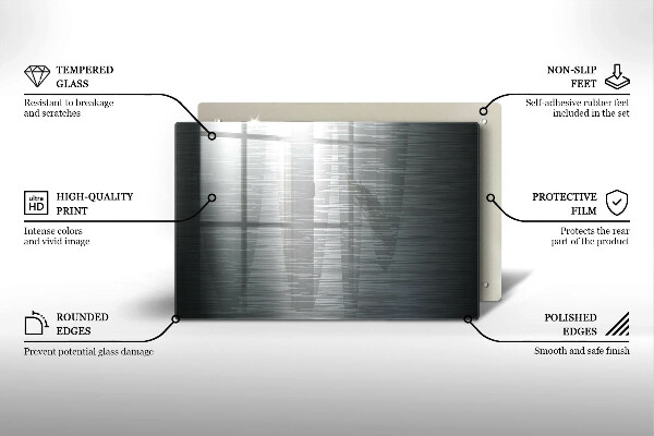 Skleněná deska do kuchyně Kovová textura