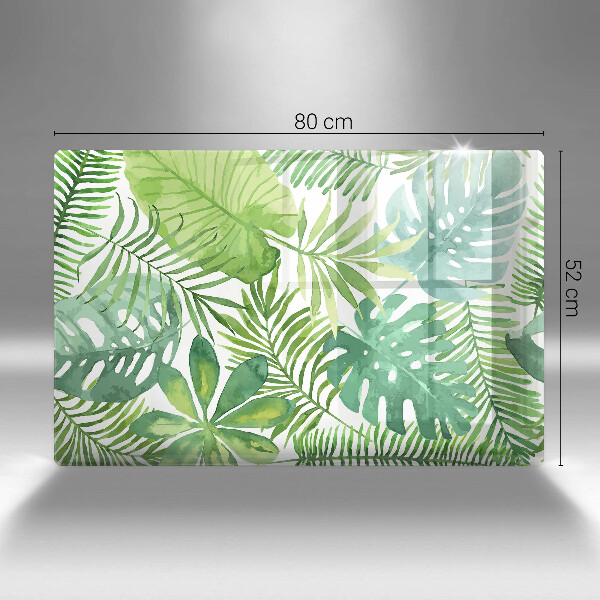 Skleněná deska do kuchyně Akvarel boho listy