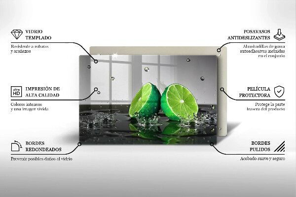 Skleněná deska do kuchyně Šťavnaté limetky a voda