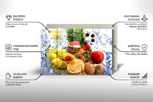 Skleněná deska do kuchyně Šťavnaté ovoce a voda