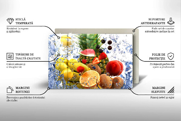 Skleněná deska do kuchyně Šťavnaté ovoce a voda