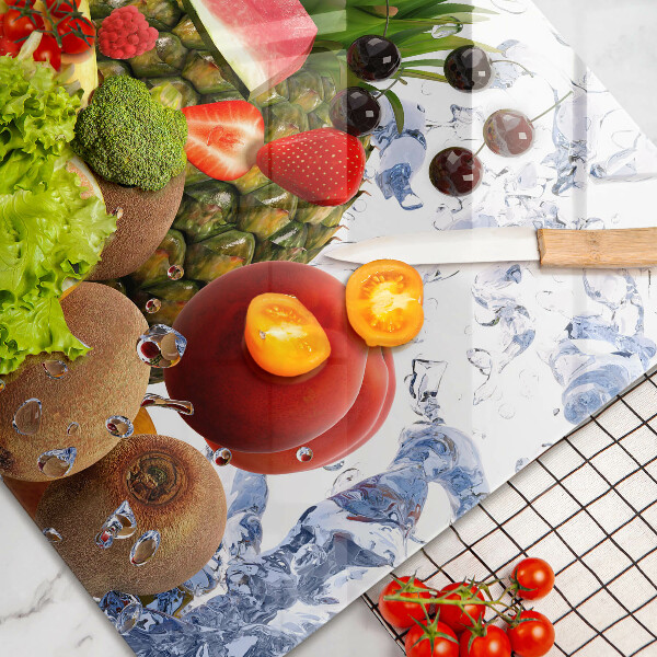 Skleněná deska do kuchyně Šťavnaté ovoce a voda