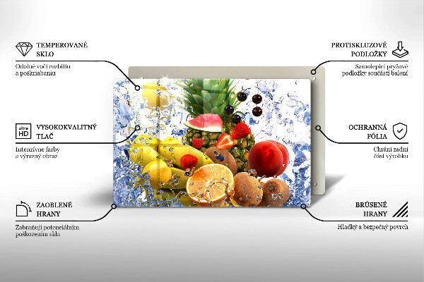 Skleněná deska do kuchyně Šťavnaté ovoce a voda