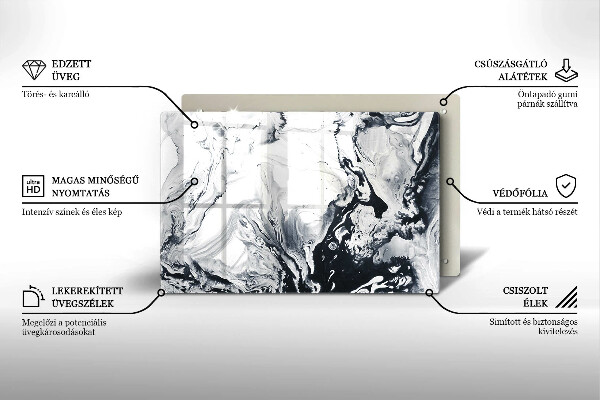 Krájecí prkénko skleněné Inkoustová abstrakce