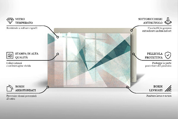 Krájecí prkénko skleněné Ostrá abstrakce