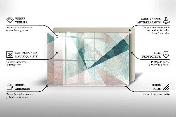 Krájecí prkénko skleněné Ostrá abstrakce
