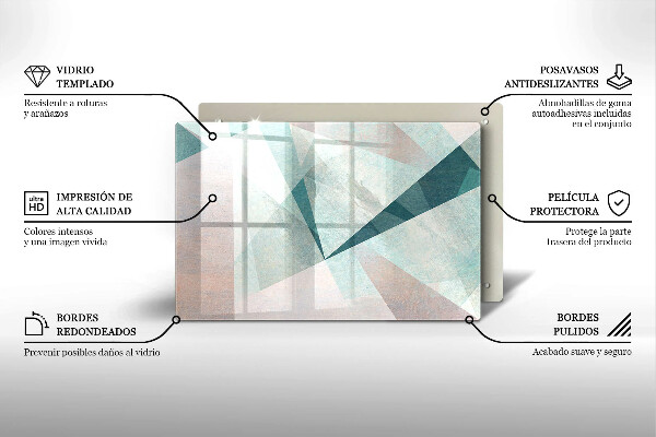 Krájecí prkénko skleněné Ostrá abstrakce