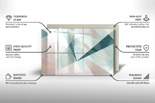 Krájecí prkénko skleněné Ostrá abstrakce