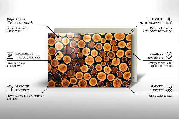 Krájecí prkénko skleněné Dřevěné pařezy