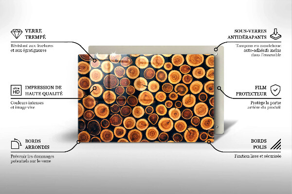 Krájecí prkénko skleněné Dřevěné pařezy