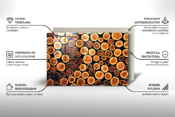 Krájecí prkénko skleněné Dřevěné pařezy