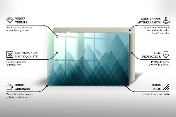 Krájecí prkénko skleněné Abstraktní hory