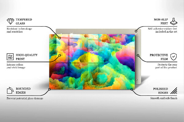 Krájecí prkénko skleněné Barevná abstrakce