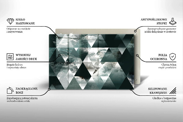 Krájecí prkénko skleněné Trojúhelníky a voda