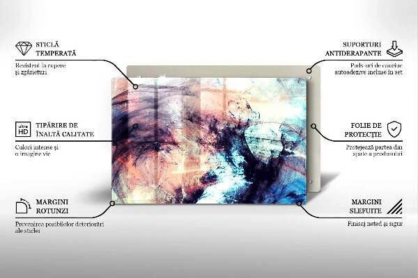 Krájecí prkénko skleněné Malovaná abstrakce