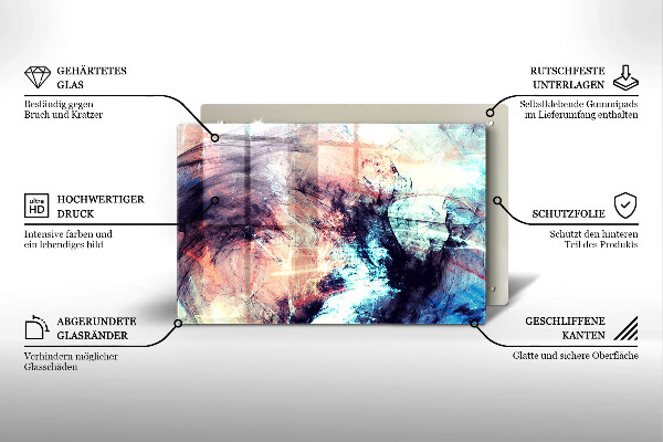 Krájecí prkénko skleněné Malovaná abstrakce