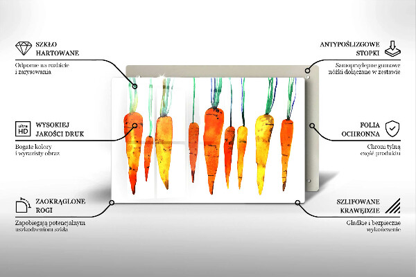 Krájecí prkénko skleněné Mrkev ilustrace
