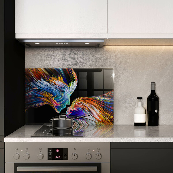 Krájecí prkénko skleněné Polibek abstrakce