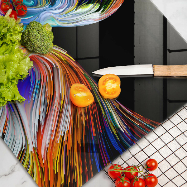 Krájecí prkénko skleněné Polibek abstrakce