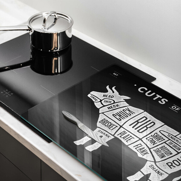 Krájecí prkénko skleněné Kravské maso hovězí maso