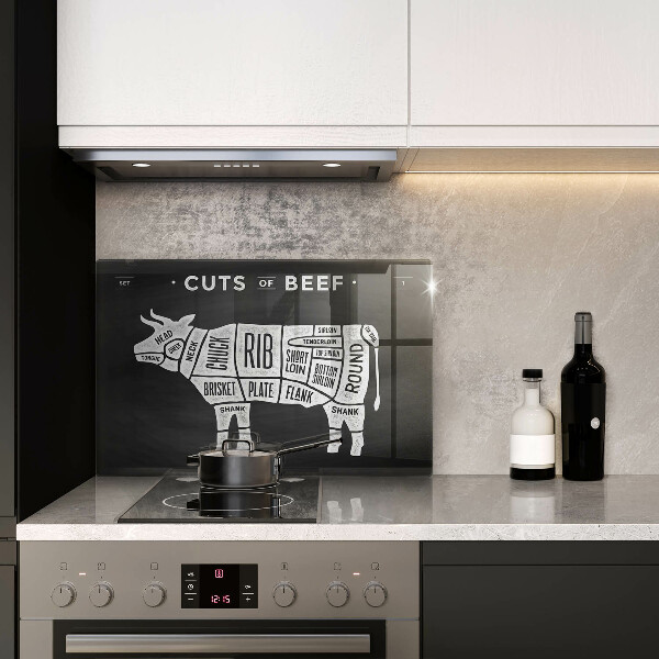 Krájecí prkénko skleněné Kravské maso hovězí maso