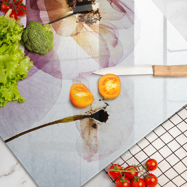 Krájecí prkénko skleněné Jemné květiny