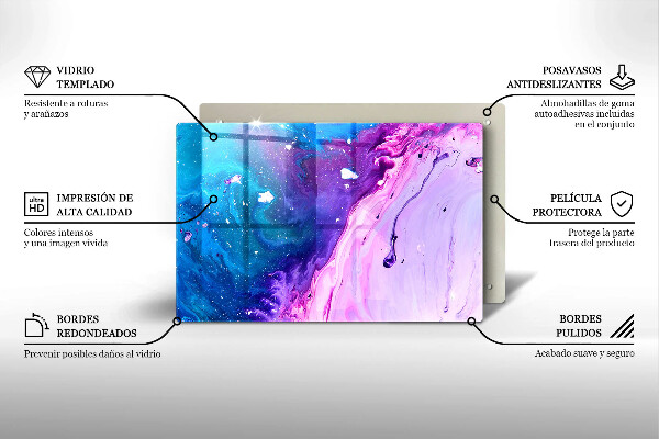 Krájecí prkénko skleněné Abstrakce inkousty