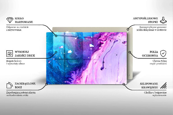 Krájecí prkénko skleněné Abstrakce inkousty