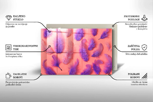 Krájecí prkénko skleněné Nadýchané peří