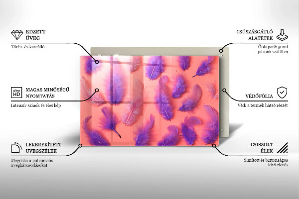 Krájecí prkénko skleněné Nadýchané peří