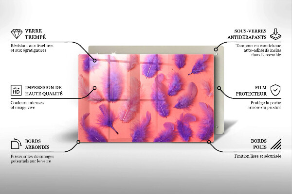 Krájecí prkénko skleněné Nadýchané peří