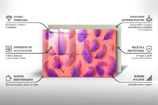 Krájecí prkénko skleněné Nadýchané peří