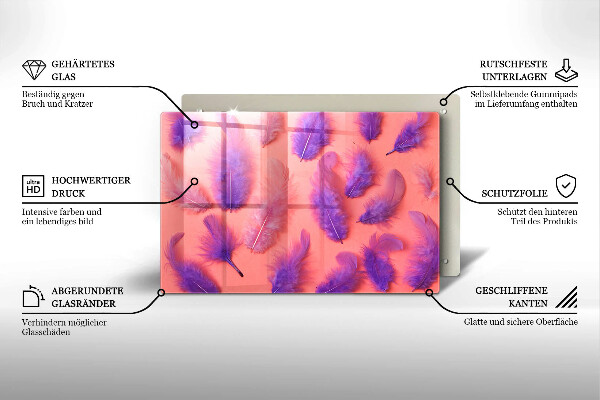 Krájecí prkénko skleněné Nadýchané peří