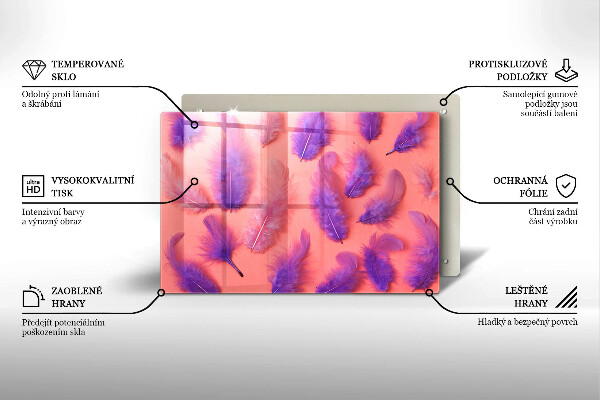 Krájecí prkénko skleněné Nadýchané peří