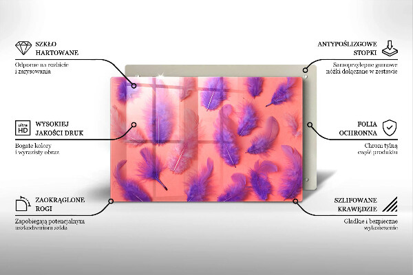 Krájecí prkénko skleněné Nadýchané peří