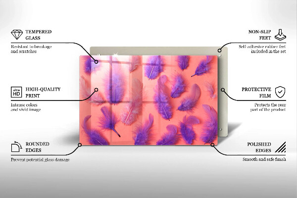 Krájecí prkénko skleněné Nadýchané peří