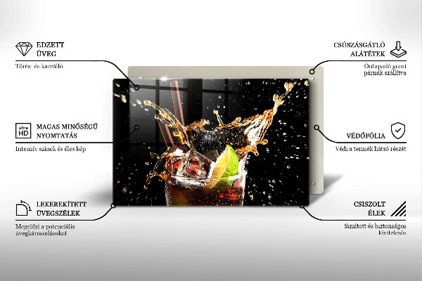 Skleněná deska do kuchyně Pijte s ledem